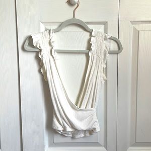 White billabong deep wrap V neck.